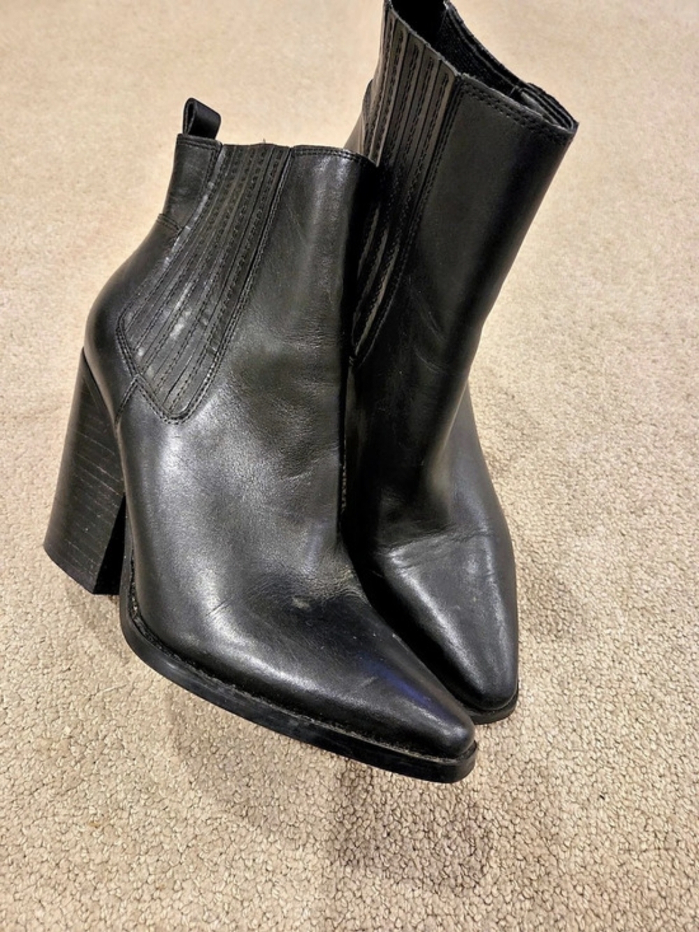 Jessica Simpson Black Pointed-Toe Heeled Ankle Boots